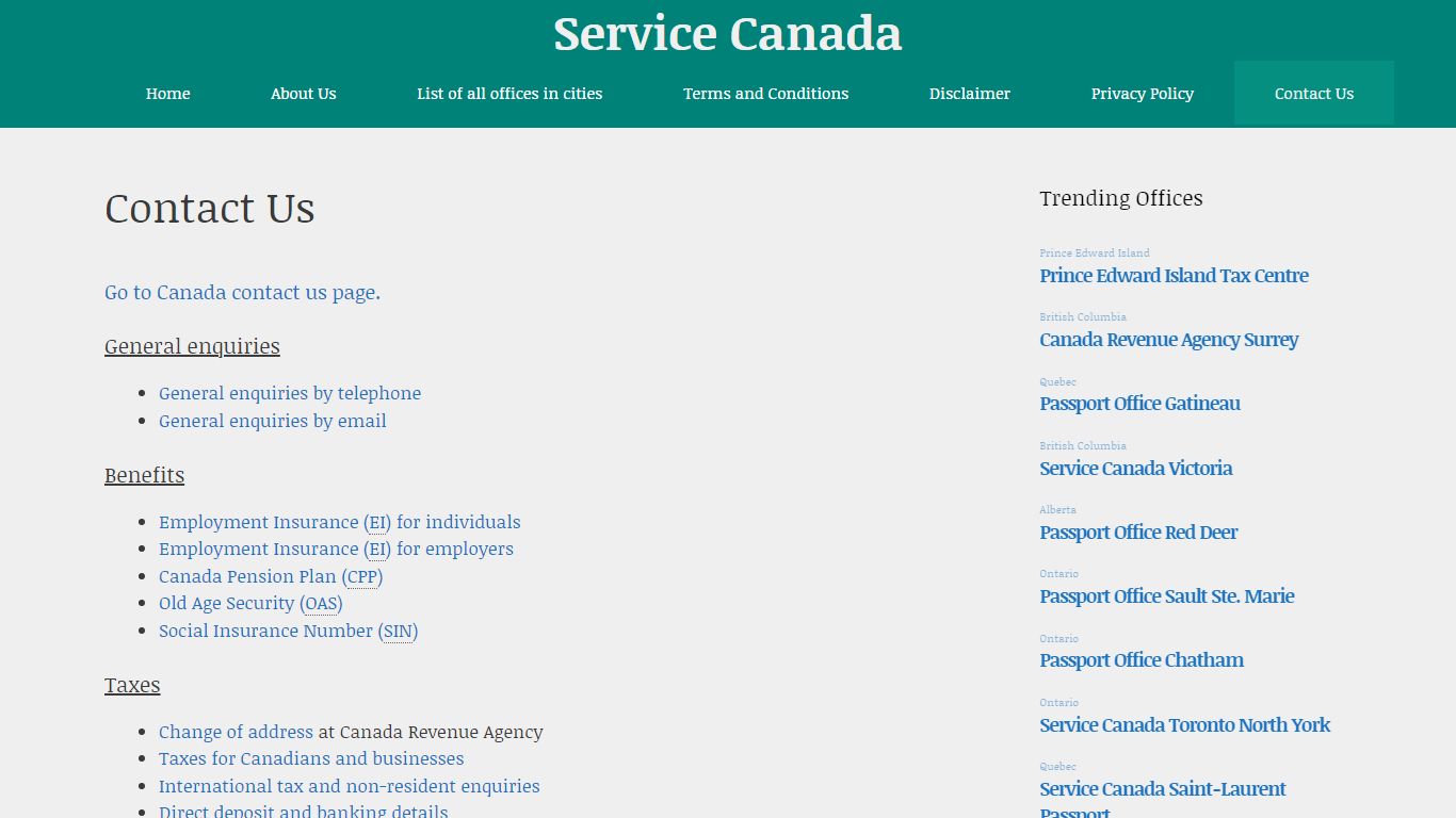 Contact Us - Service Canada