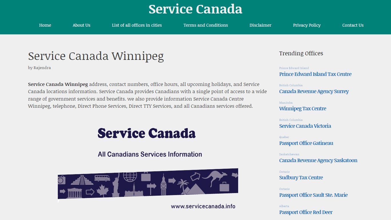 Service Canada Winnipeg Address, Contact, Maps, Hours, Support